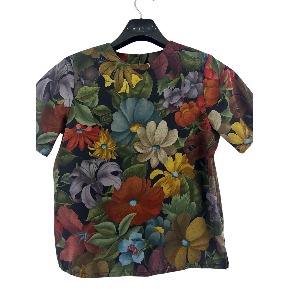 Alfred Dunner Multicolor Floral Blouse Size 14 Petite With 80s Shoulder pads - Picture 1 of 4